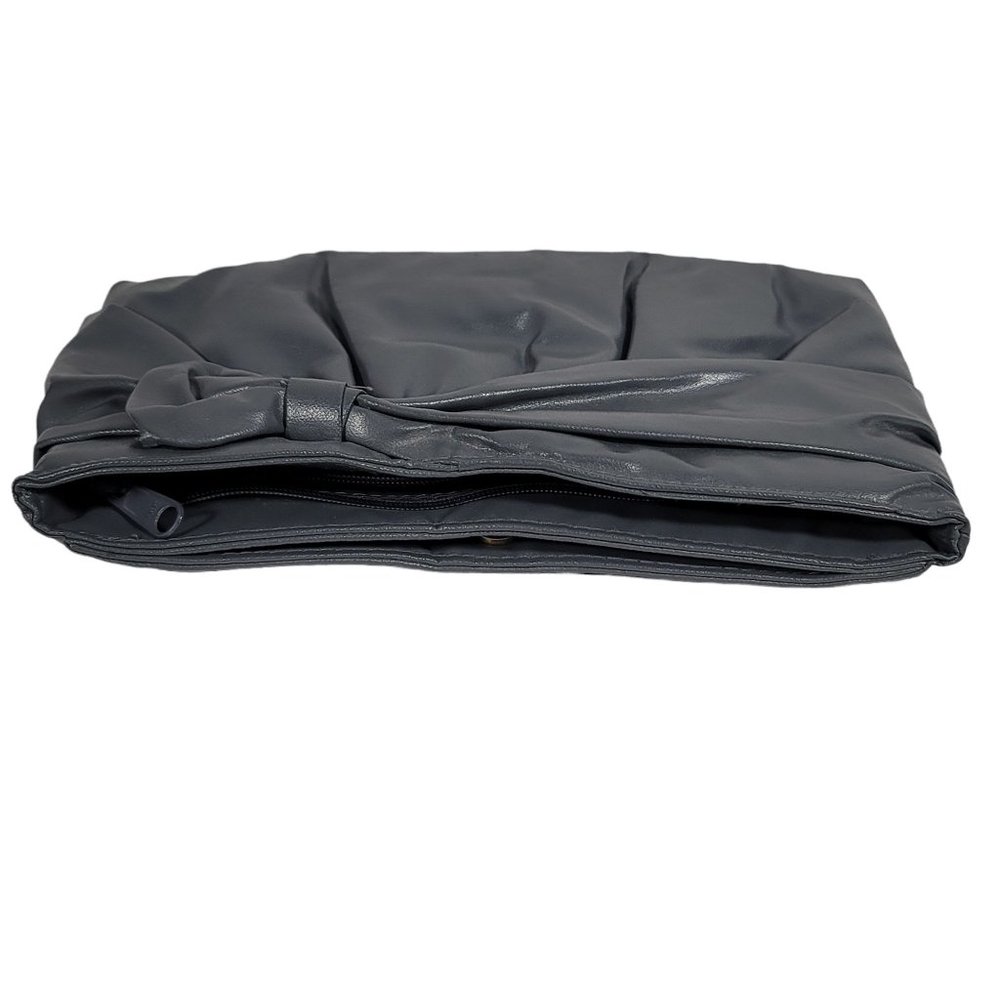Vegan Leather Grey Clutch - Picture 6 of 6